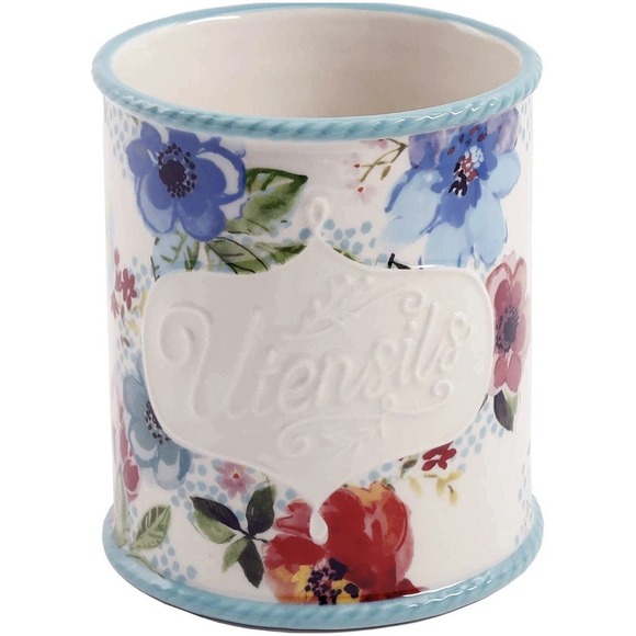 The Pioneer Woman Other - New! The Pioneer Woman Melody Floral Utensil Holder Stoneware Kitchen Chef Baker